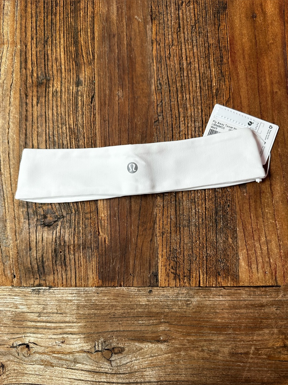 lululemon athletica White Slim Performance Headband with Reflective Logo